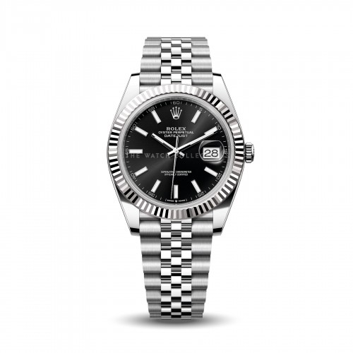 126334 Datejust 41 Black Stick Dial Fluted Jubilee (New 2025)
