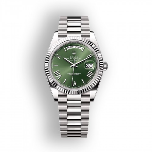 228239 Day-Date White Gold Olive Green (Pre-owned 2020)