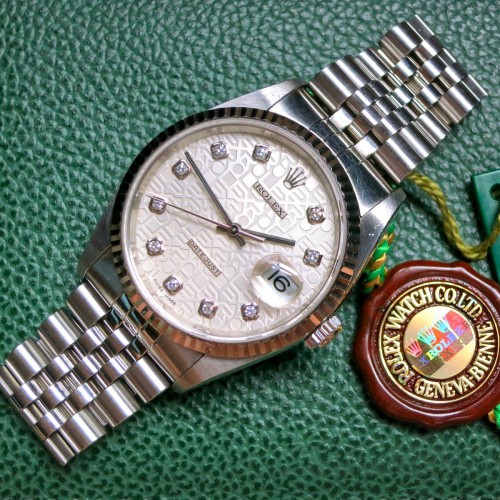 OYSTER PERPETUAL DATEJUST STEEL COMPUTER DIAMOND DIAL